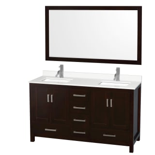 A thumbnail of the Wyndham Collection WCS141460D-QTZ-UNSM58 Espresso / White Quartz Top / Brushed Chrome Hardware