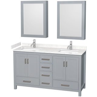 A thumbnail of the Wyndham Collection WCS141460D-VCA-MED Gray / Carrara Cultured Marble Top / Brushed Chrome Hardware