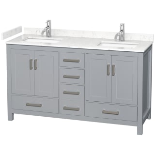 A thumbnail of the Wyndham Collection WCS141460D-VCA-MXX Gray / Carrara Cultured Marble Top / Brushed Chrome Hardware