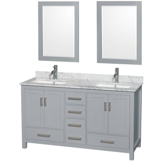 A thumbnail of the Wyndham Collection WCS141460DUNSM24 Gray / White Carrara Marble Top / Brushed Chrome Hardware