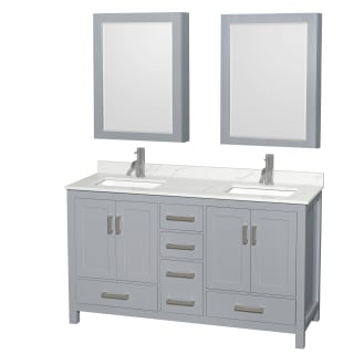 A thumbnail of the Wyndham Collection WCS141460D-QTZ-UNSMED Gray / Giotto Quartz Top / Brushed Chrome Hardware