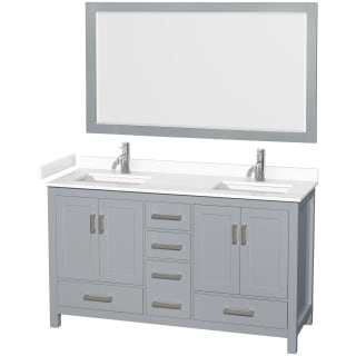A thumbnail of the Wyndham Collection WCS141460D-VCA-M58 Gray / White Cultured Marble Top / Brushed Chrome Hardware