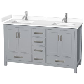 A thumbnail of the Wyndham Collection WCS141460D-VCA-MXX Gray / White Cultured Marble Top / Brushed Chrome Hardware