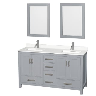 A thumbnail of the Wyndham Collection WCS141460D-QTZ-UNSM24 Gray / White Quartz Top / Brushed Chrome Hardware