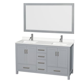 A thumbnail of the Wyndham Collection WCS141460D-QTZ-UNSM58 Gray / White Quartz Top / Brushed Chrome Hardware