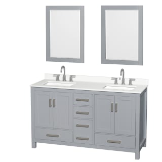 A thumbnail of the Wyndham Collection WCS141460D-QTZ-US3M24 Gray / White Quartz Top / Brushed Chrome Hardware