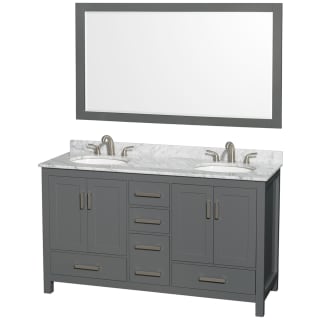 A thumbnail of the Wyndham Collection WCS141460DUNOM58 Dark Gray / White Carrara Marble Top / Brushed Chrome Hardware