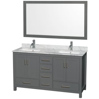 A thumbnail of the Wyndham Collection WCS141460DUNSM58 Dark Gray / White Carrara Marble Top / Brushed Chrome Hardware