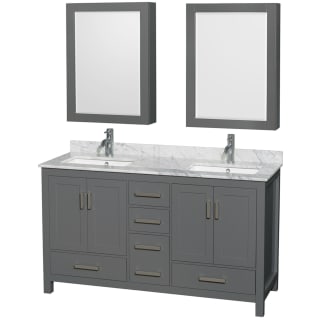A thumbnail of the Wyndham Collection WCS141460DUNSMED Dark Gray / White Carrara Marble Top / Brushed Chrome Hardware