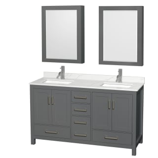 A thumbnail of the Wyndham Collection WCS141460D-QTZ-UNSMED Dark Gray / Giotto Quartz Top / Brushed Chrome Hardware