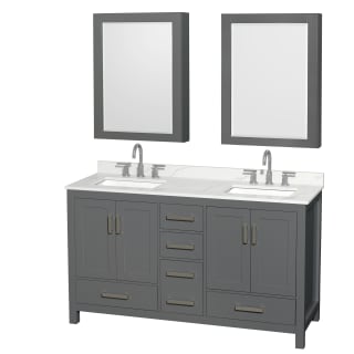 A thumbnail of the Wyndham Collection WCS141460D-QTZ-US3MED Dark Gray / Giotto Quartz Top / Brushed Chrome Hardware