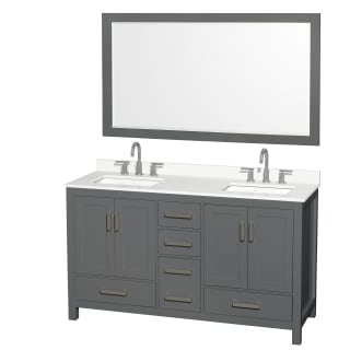 A thumbnail of the Wyndham Collection WCS141460D-QTZ-US3M58 Dark Gray / White Quartz Top / Brushed Chrome Hardware