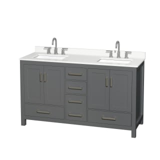 A thumbnail of the Wyndham Collection WCS141460D-QTZ-US3MXX Dark Gray / White Quartz Top / Brushed Chrome Hardware