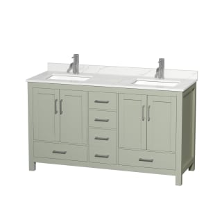 A thumbnail of the Wyndham Collection WCS141460D-QTZ-UNSMXX Light Green / Giotto Quartz Top / Brushed Nickel Hardware