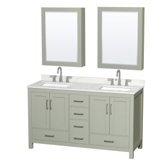 A thumbnail of the Wyndham Collection WCS141460D-QTZ-US3MED Light Green / Giotto Quartz Top / Brushed Nickel Hardware