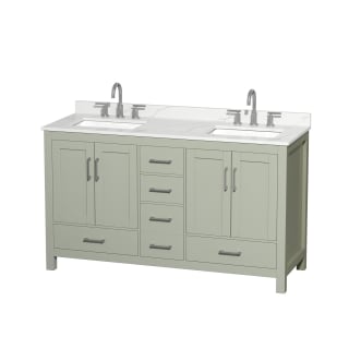 A thumbnail of the Wyndham Collection WCS141460D-QTZ-US3MXX Light Green / Giotto Quartz Top / Brushed Nickel Hardware