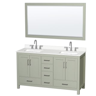 A thumbnail of the Wyndham Collection WCS141460D-QTZ-US3M58 Light Green / White Quartz Top / Brushed Nickel Hardware