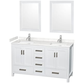 A thumbnail of the Wyndham Collection WCS141460D-VCA-M24 White / Carrara Cultured Marble Top / Brushed Chrome Hardware