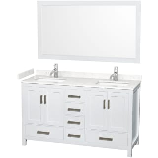 A thumbnail of the Wyndham Collection WCS141460D-VCA-M58 White / Carrara Cultured Marble Top / Brushed Chrome Hardware
