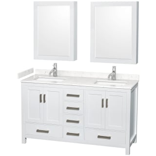 A thumbnail of the Wyndham Collection WCS141460D-VCA-MED White / Carrara Cultured Marble Top / Brushed Chrome Hardware