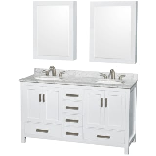 A thumbnail of the Wyndham Collection WCS141460DUNOMED White / White Carrara Marble Top / Brushed Chrome Hardware