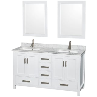 A thumbnail of the Wyndham Collection WCS141460DUNSM24 White / White Carrara Marble Top / Brushed Chrome Hardware
