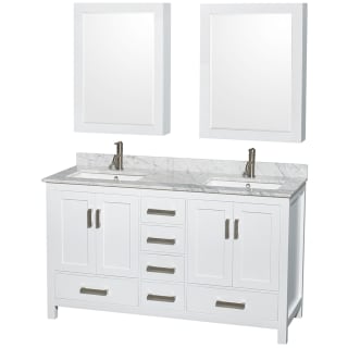 A thumbnail of the Wyndham Collection WCS141460DUNSMED White / White Carrara Marble Top / Brushed Chrome Hardware