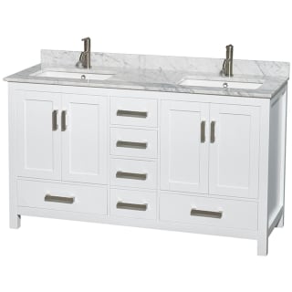 A thumbnail of the Wyndham Collection WCS141460DUNSMXX White / White Carrara Marble Top / Brushed Chrome Hardware