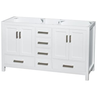 A thumbnail of the Wyndham Collection WC-1414-60-DBL-UM-VAN White / Brushed Chrome Hardware