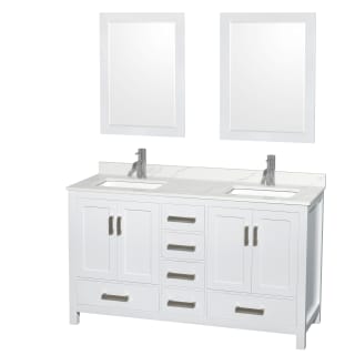 A thumbnail of the Wyndham Collection WCS141460D-QTZ-UNSM24 White / Giotto Quartz Top / Brushed Chrome Hardware