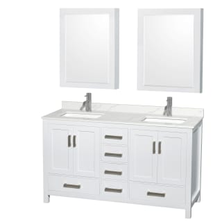 A thumbnail of the Wyndham Collection WCS141460D-QTZ-UNSMED White / Giotto Quartz Top / Brushed Chrome Hardware