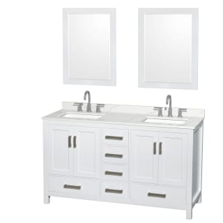 A thumbnail of the Wyndham Collection WCS141460D-QTZ-US3M24 White / Giotto Quartz Top / Brushed Chrome Hardware