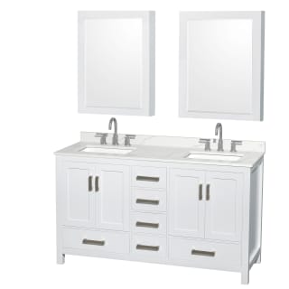 A thumbnail of the Wyndham Collection WCS141460D-QTZ-US3MED White / Giotto Quartz Top / Brushed Chrome Hardware