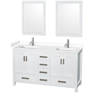 A thumbnail of the Wyndham Collection WCS141460D-VCA-M24 White / White Cultured Marble Top / Brushed Chrome Hardware