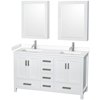 A thumbnail of the Wyndham Collection WCS141460D-VCA-MED White / White Cultured Marble Top / Brushed Chrome Hardware