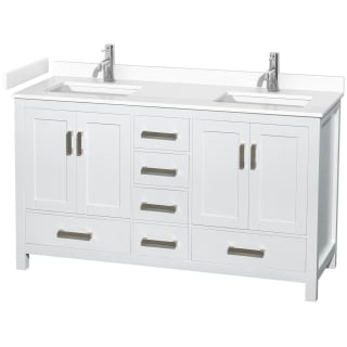 A thumbnail of the Wyndham Collection WCS141460D-VCA-MXX White / White Cultured Marble Top / Brushed Chrome Hardware