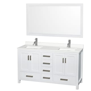 A thumbnail of the Wyndham Collection WCS141460D-QTZ-UNSM58 White / White Quartz Top / Brushed Chrome Hardware