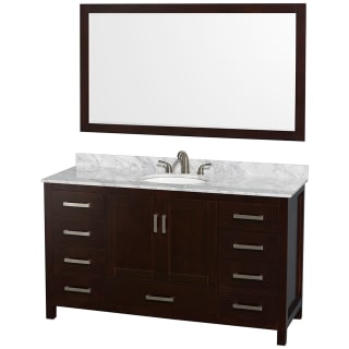 A thumbnail of the Wyndham Collection WCS141460SUNOM58 Espresso / White Carrara Marble Top / Brushed Chrome Hardware
