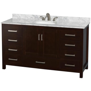 A thumbnail of the Wyndham Collection WCS141460SUNOMXX Espresso / White Carrara Marble Top / Brushed Chrome Hardware