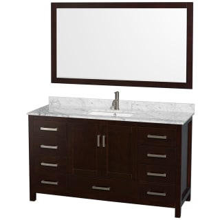 A thumbnail of the Wyndham Collection WCS141460SUNSM58 Espresso / White Carrara Marble Top / Brushed Chrome Hardware