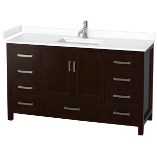 A thumbnail of the Wyndham Collection WCS141460S-VCA-MXX Espresso / White Cultured Marble Top / Brushed Chrome Hardware