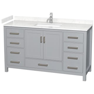 A thumbnail of the Wyndham Collection WCS141460S-VCA-MXX Gray / Carrara Cultured Marble Top / Brushed Chrome Hardware