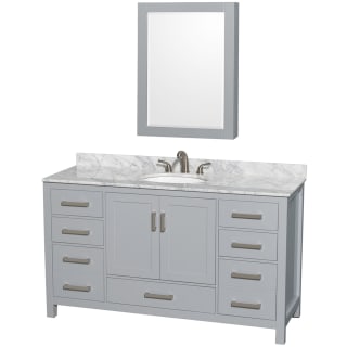 A thumbnail of the Wyndham Collection WCS141460SUNOMED Gray / White Carrara Marble Top / Brushed Chrome Hardware