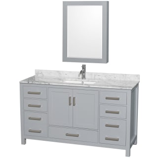 A thumbnail of the Wyndham Collection WCS141460SUNSMED Gray / White Carrara Marble Top / Brushed Chrome Hardware