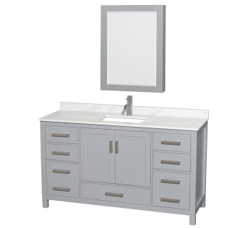 A thumbnail of the Wyndham Collection WCS141460S-QTZ-UNSMED Gray / Giotto Quartz Top / Brushed Chrome Hardware