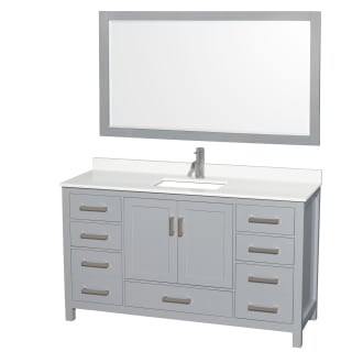 A thumbnail of the Wyndham Collection WCS141460S-QTZ-UNSM58 Gray / White Quartz Top / Brushed Chrome Hardware