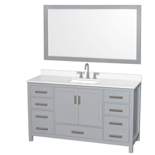 A thumbnail of the Wyndham Collection WCS141460S-QTZ-US3M58 Gray / White Quartz Top / Brushed Chrome Hardware