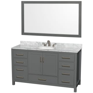 A thumbnail of the Wyndham Collection WCS141460SUNOM58 Dark Gray / White Carrara Marble Top / Brushed Chrome Hardware