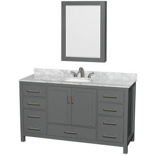 A thumbnail of the Wyndham Collection WCS141460SUNOMED Dark Gray / White Carrara Marble Top / Brushed Chrome Hardware