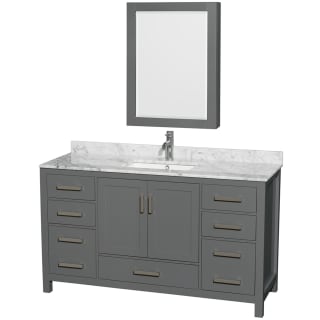 A thumbnail of the Wyndham Collection WCS141460SUNSMED Dark Gray / White Carrara Marble Top / Brushed Chrome Hardware